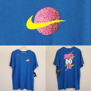 Nike. Just Do It. Tee Shirt. Tennis. Neon  XL